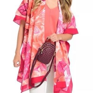 Kate & Mallory® Printed Cotton Kimono pink floral OS